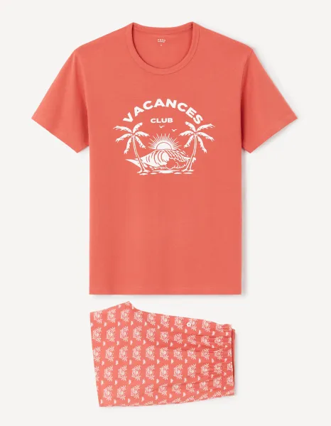 Celio Cotton Short Pajamas Jipyvac - Mens