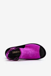 Zazoo 2914 Dámske sandále zo semienkového semišu fuksia