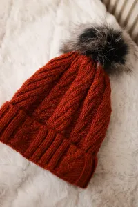marka niezdefiniowana Čapica s fleece Warkocz K226 ruda