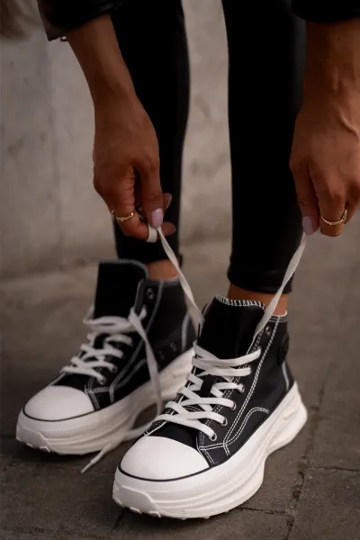 BIG STAR SHOES Zateplené Dámske Tenisky Na Platforme Eko Koža Big Star