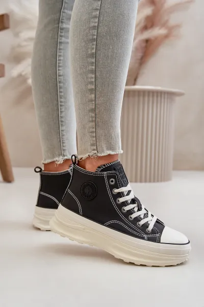 BIG STAR SHOES Zateplené Dámske Tenisky Na Platforme Eko Koža Big Star