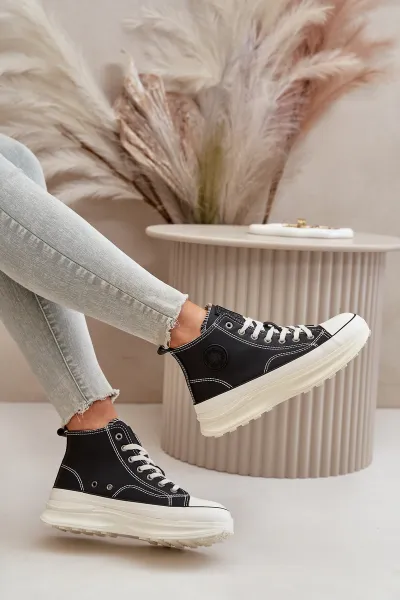 BIG STAR SHOES Zateplené Dámske Tenisky Na Platforme Eko Koža Big Star