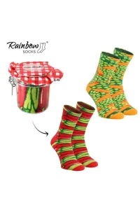 ZOOKSY/RAINBOW SOCKS Dúhové ponožky ponožky Zelenina v nádobe chilli hrachu s mrkvou 2 pármi