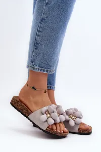 Boto Šedé dámske sandále s ozdobami Bunlia