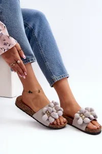 Boto Šedé dámske sandále s ozdobami Bunlia