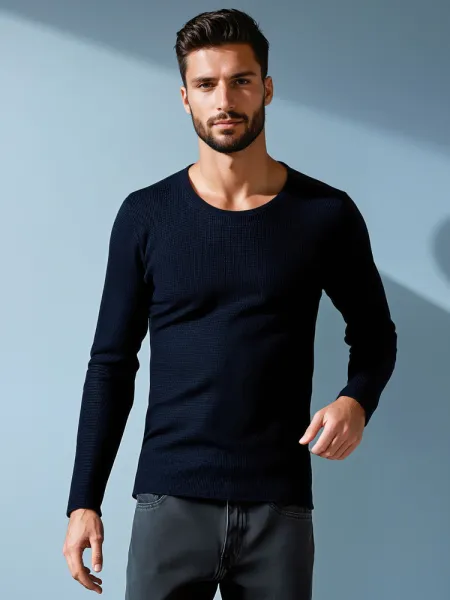 DStreet Sweter męski granatowy