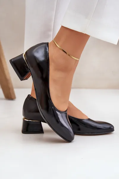 Lewski Shoes Kožené Lodičky Lewski 3118 Čierne