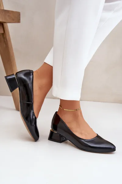 Lewski Shoes Kožené Lodičky Lewski 3118 Čierne