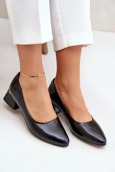 Lewski Shoes Kožené Lodičky Lewski 3118 Čierne