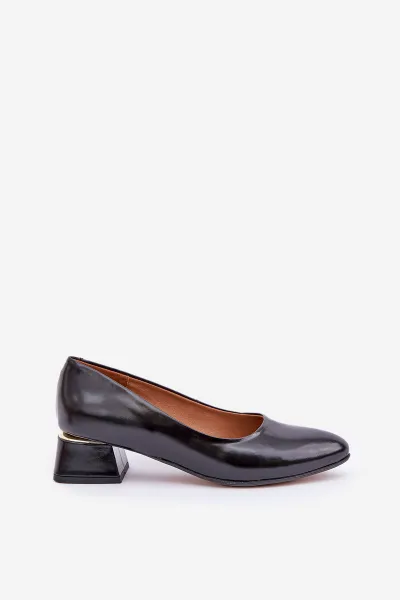 Lewski Shoes Kožené Lodičky Lewski 3118 Čierne