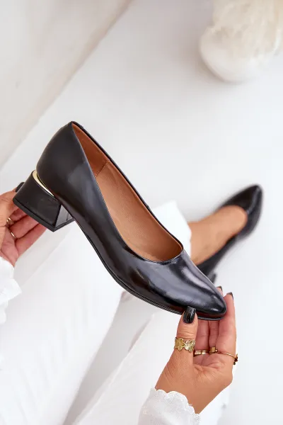 Lewski Shoes Kožené Lodičky Lewski 3118 Čierne