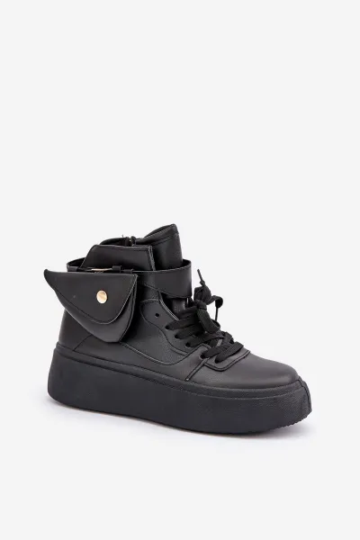 PM1 Vysoké sneakers s vreckom na platforme čierne Saramis