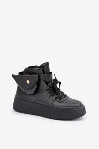 PM1 Vysoké sneakers s vreckom na platforme čierne Saramis