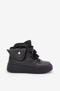 PM1 Vysoké sneakers s vreckom na platforme čierne Saramis