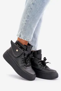 PM1 Vysoké sneakers s vreckom na platforme čierne Saramis