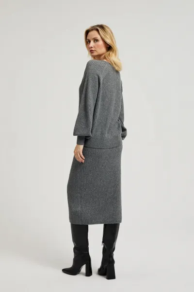 Women's knitted skirt MOODO - gray