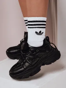 Dámske čierne sneakersy na hrubej podrážke