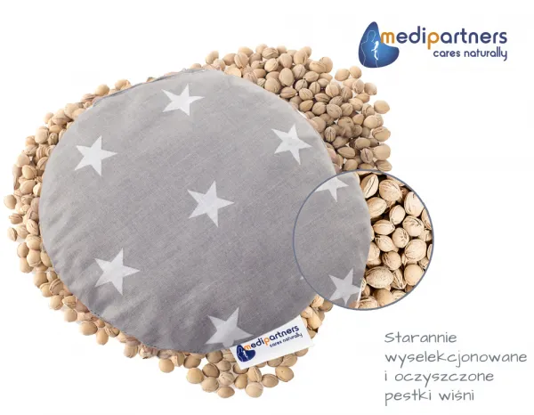 Medi Partners Children's cherry seed thermofor - White stars on gray