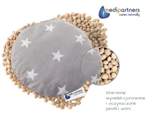 Medi Partners Children's cherry seed thermofor - White stars on gray