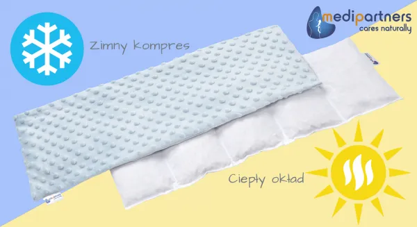 Medi Partners Thermophor with cherry seeds large 20x60 – 5 chambers Minky – Light blue