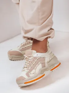 Dámske sneakersy na platforme STREETLY, béžové