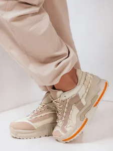 Dámske sneakersy na platforme STREETLY, béžové