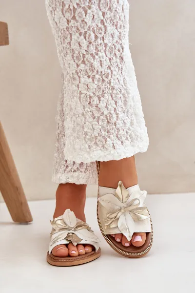 Lewski Shoes Šľapky S Dekoráciou Prírodná Koža Zazoo