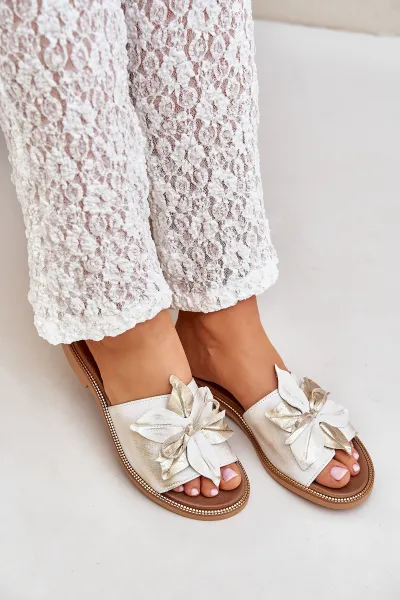 Lewski Shoes Šľapky S Dekoráciou Prírodná Koža Zazoo