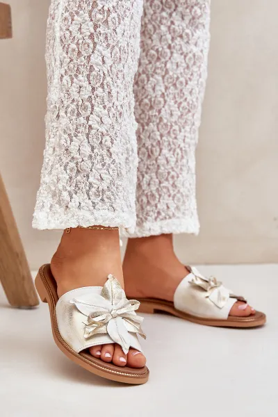 Lewski Shoes Šľapky S Dekoráciou Prírodná Koža Zazoo