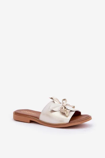 Lewski Shoes Šľapky S Dekoráciou Prírodná Koža Zazoo