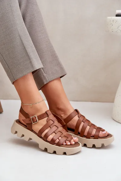 Lewski Shoes Kožené Dámske Sandále Zazoo 3695 Kameň