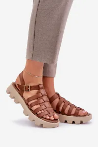 Lewski Shoes Kožené Dámske Sandále Zazoo 3695 Kameň