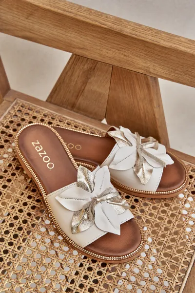 Lewski Shoes Sandy S Dekoráciou Prírodná Koža Zazoo 3667 Biele