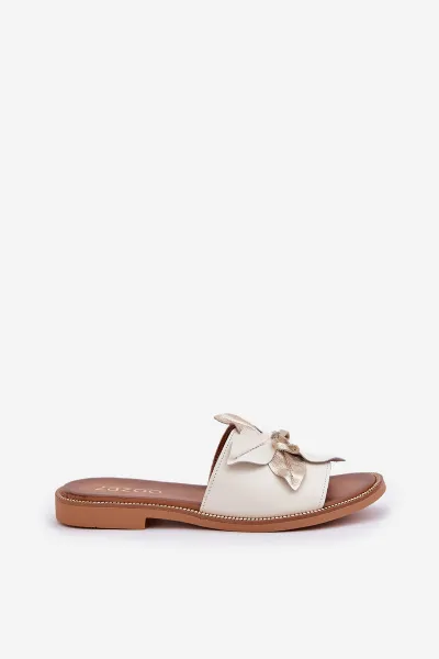 Lewski Shoes Sandy S Dekoráciou Prírodná Koža Zazoo 3667 Biele