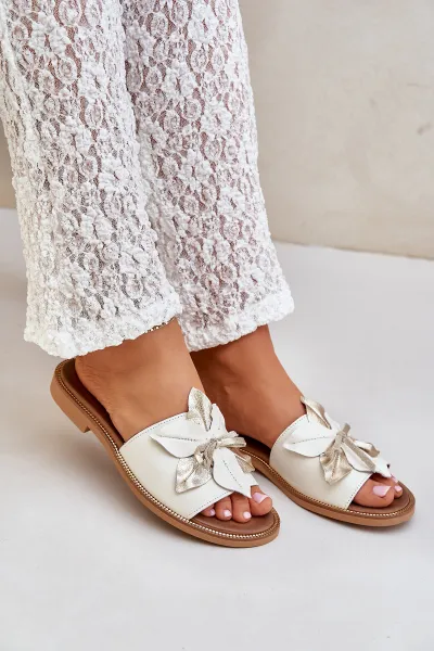 Lewski Shoes Sandy S Dekoráciou Prírodná Koža Zazoo 3667 Biele