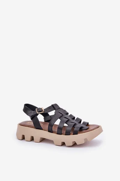 Lewski Shoes Kožené dámske sandále Zazoo 3695 čierne