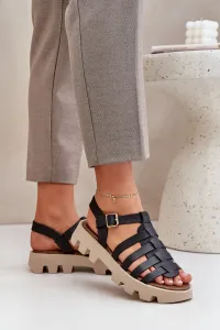 Lewski Shoes Kožené dámske sandále Zazoo 3695 čierne