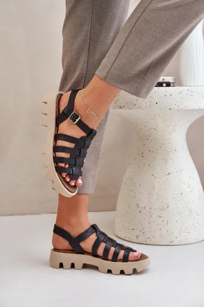 Lewski Shoes Kožené dámske sandále Zazoo 3695 čierne