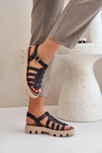 Lewski Shoes Kožené dámske sandále Zazoo 3695 čierne