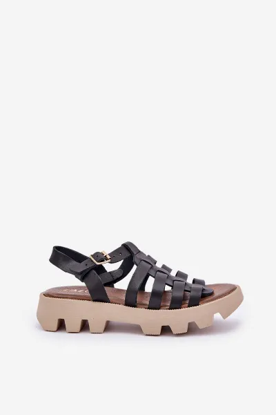 Lewski Shoes Kožené dámske sandále Zazoo 3695 čierne