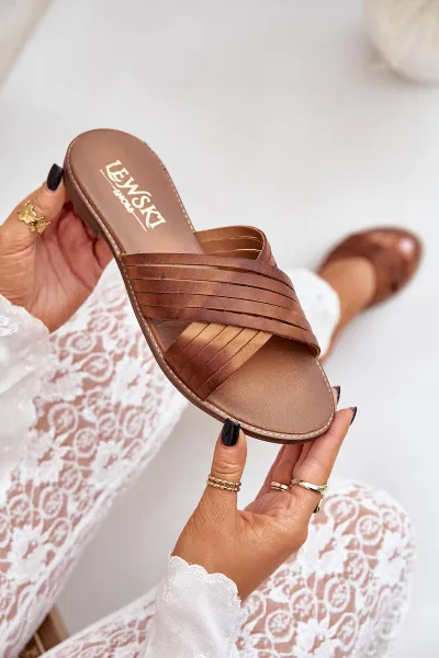 Kožené Dámske Šľapky Lewski Shoes