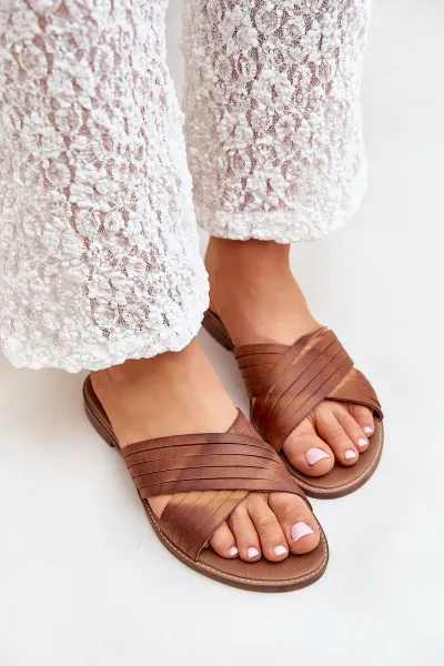 Kožené Dámske Šľapky Lewski Shoes