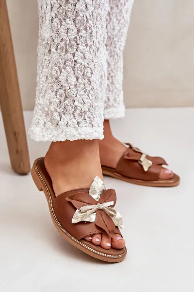 Lewski Shoes Šľapky S Dekoráciou Prírodná Koža Zazoo