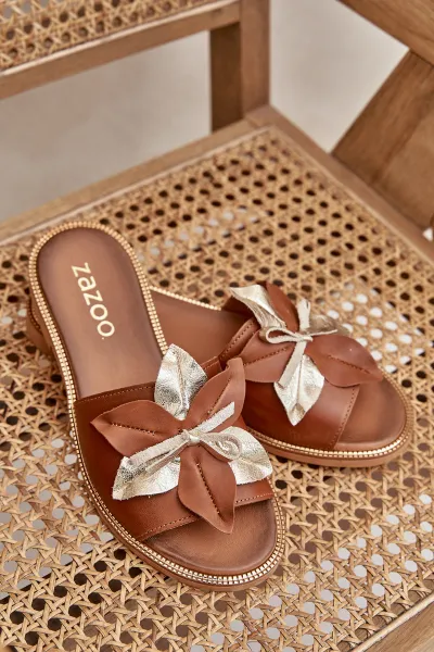 Lewski Shoes Šľapky S Dekoráciou Prírodná Koža Zazoo