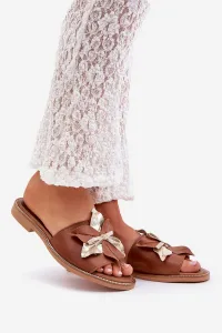 Lewski Shoes Šľapky S Dekoráciou Prírodná Koža Zazoo