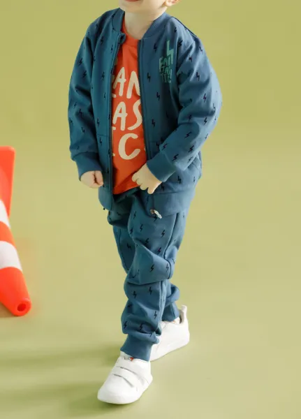 Pinokio Kids's Orange Flip Joggers Navy Blue