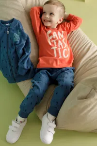 Pinokio Kids's Orange Flip Joggers Navy Blue