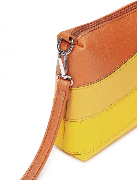 VUCH Coalie Striped Yellow Handbag