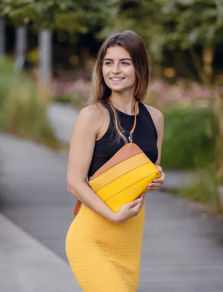 VUCH Coalie Striped Yellow Handbag
