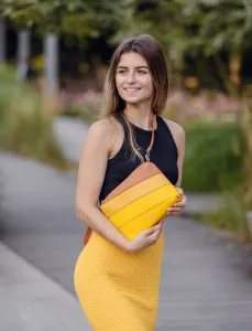 VUCH Coalie Striped Yellow Handbag